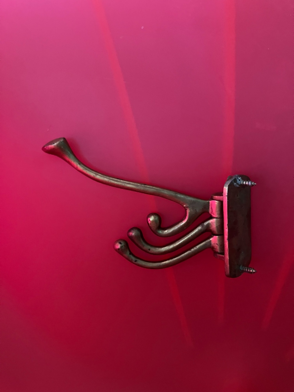 Brass Wall-Mount Hook Rack - Multi-Arm Coat Hanger